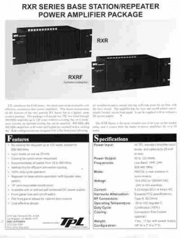 Буклет RXR Series Base Station Repeater power amplifier package, 55-1064, Баград.рф